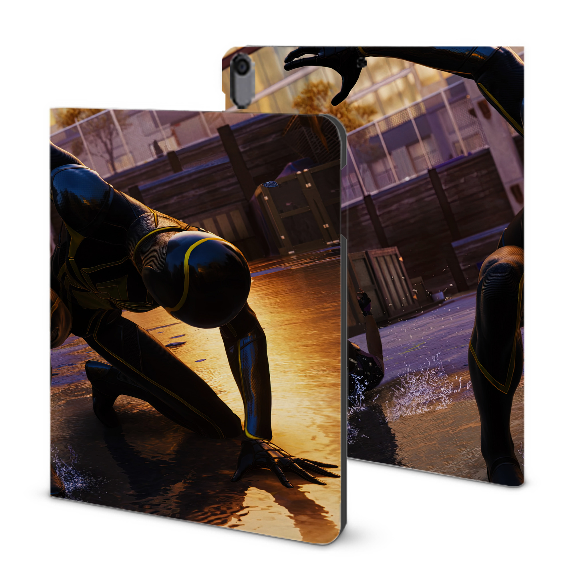 （画像用） Spider Man スパイダーマン IPad ケース ブック型 PUレザー TPU 耐衝撃 軽量 薄型 ペン収納なし 全面保護 IPad 各モデル対応